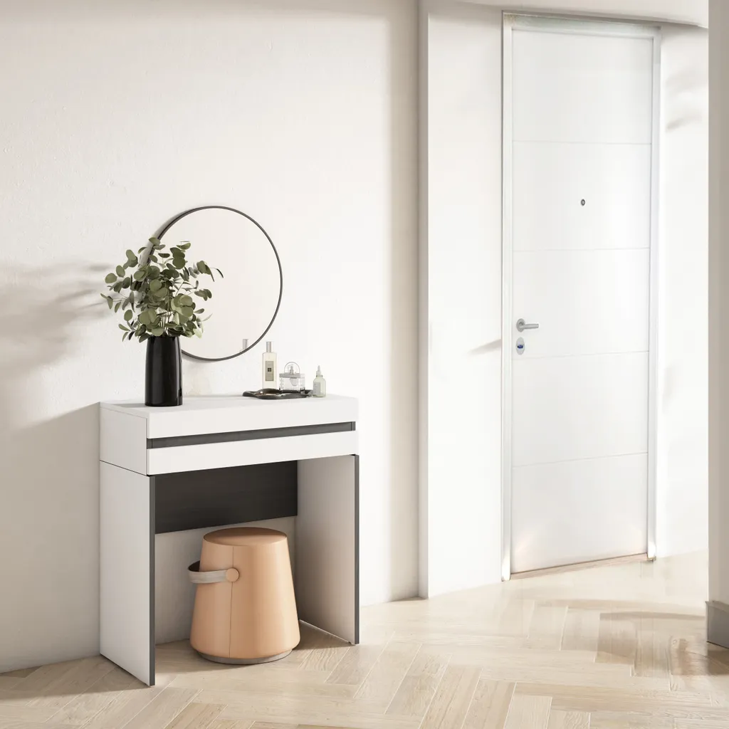 Console COZY Blanche 70cm Design Compact avec Tiroir de Rangement Chic - 2