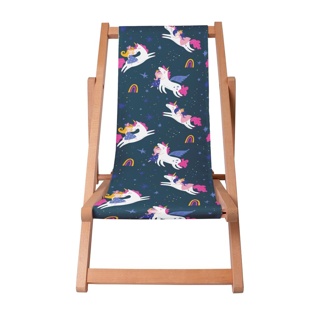 Dreamroots Chaise longue enfant pliante en bois, jusqu'à Image du produit 