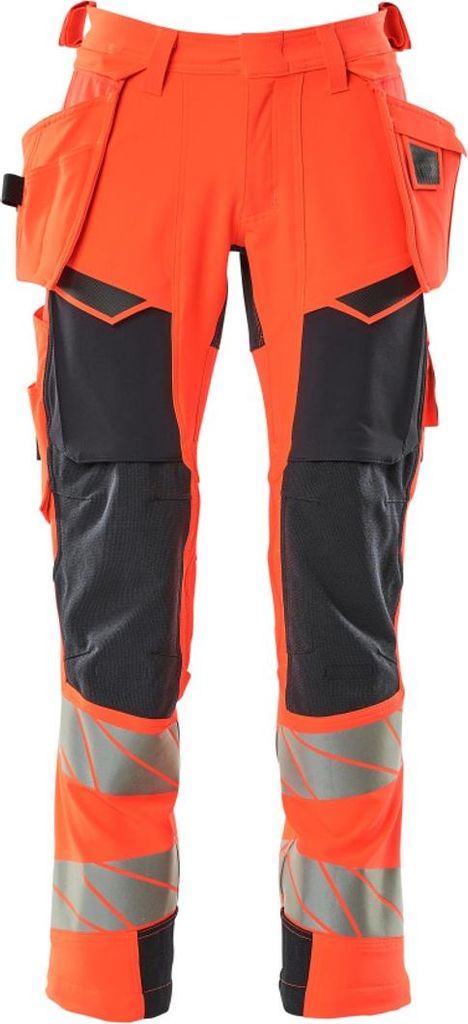 Mascot Warn-Stretchhose mit Hängetaschen 19031-711 Gr. 56 Hi-vis rot/schwarzblau