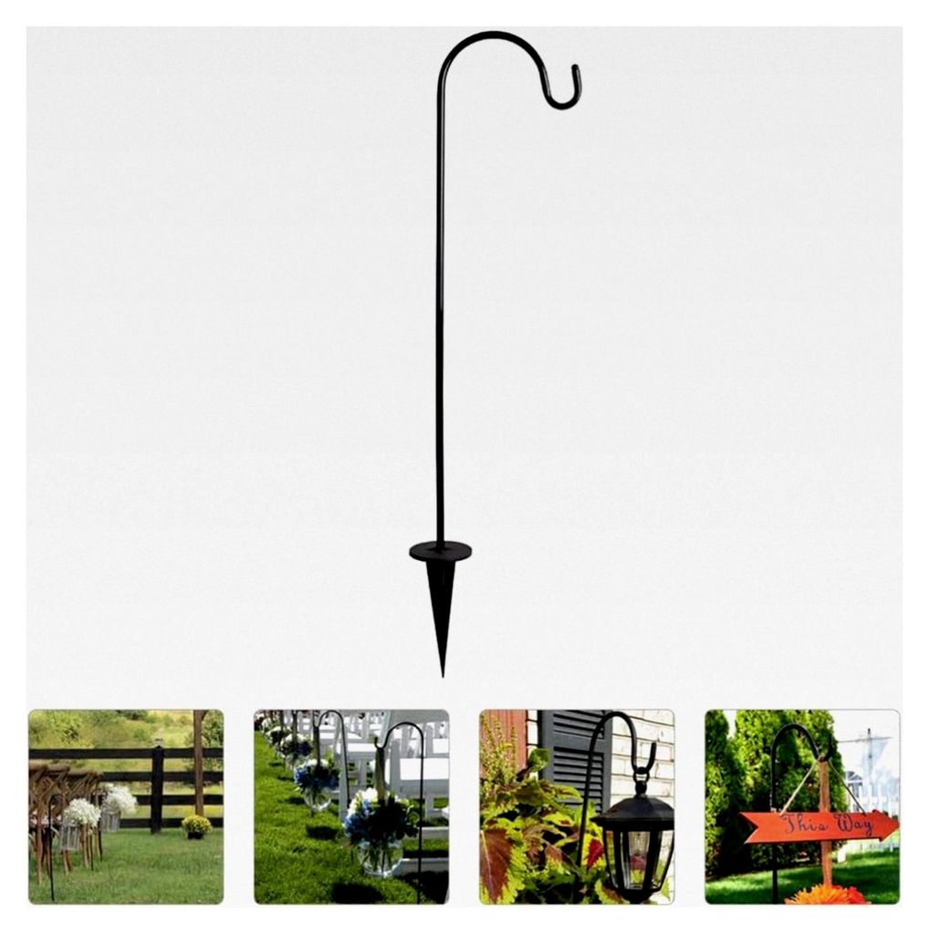 Kleiner Schäferhaken aus robustem Eisen – Ideal für den Garten – Zum Aufhängen von Laternen, Blumenkörben und Solarleuchten, 75 cm hoch, st...