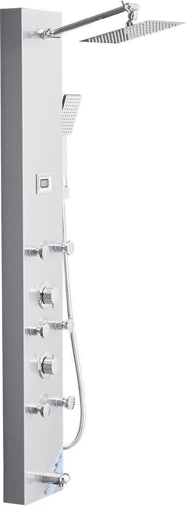 SucceBuy Duschpaneel-Turmsystem aus Edelstahl mit Regenduschkopf und Massagedüsen