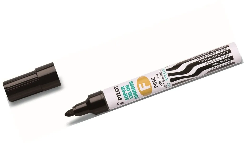 Marqueur permanent Pilot SCA-F noir de 1 mm pour professionnels (12 pcs) - 3