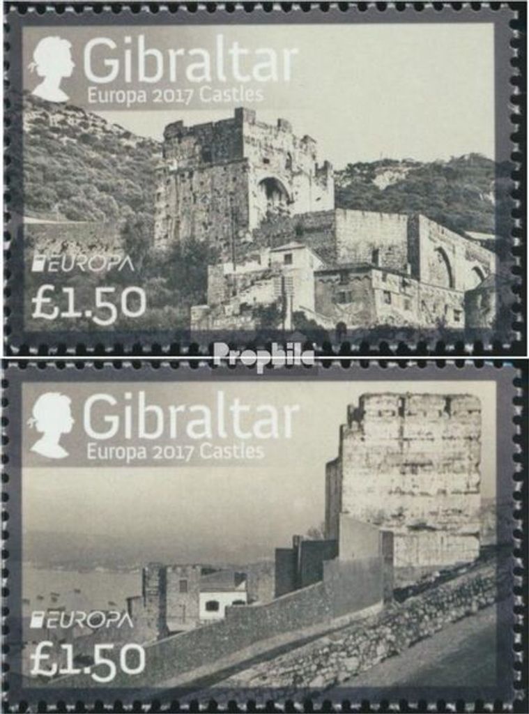 Briefmarken Gibraltar 2017 Mi 1772-1773 (kompl.Ausg.) postfrisch Burgen und Schlösser