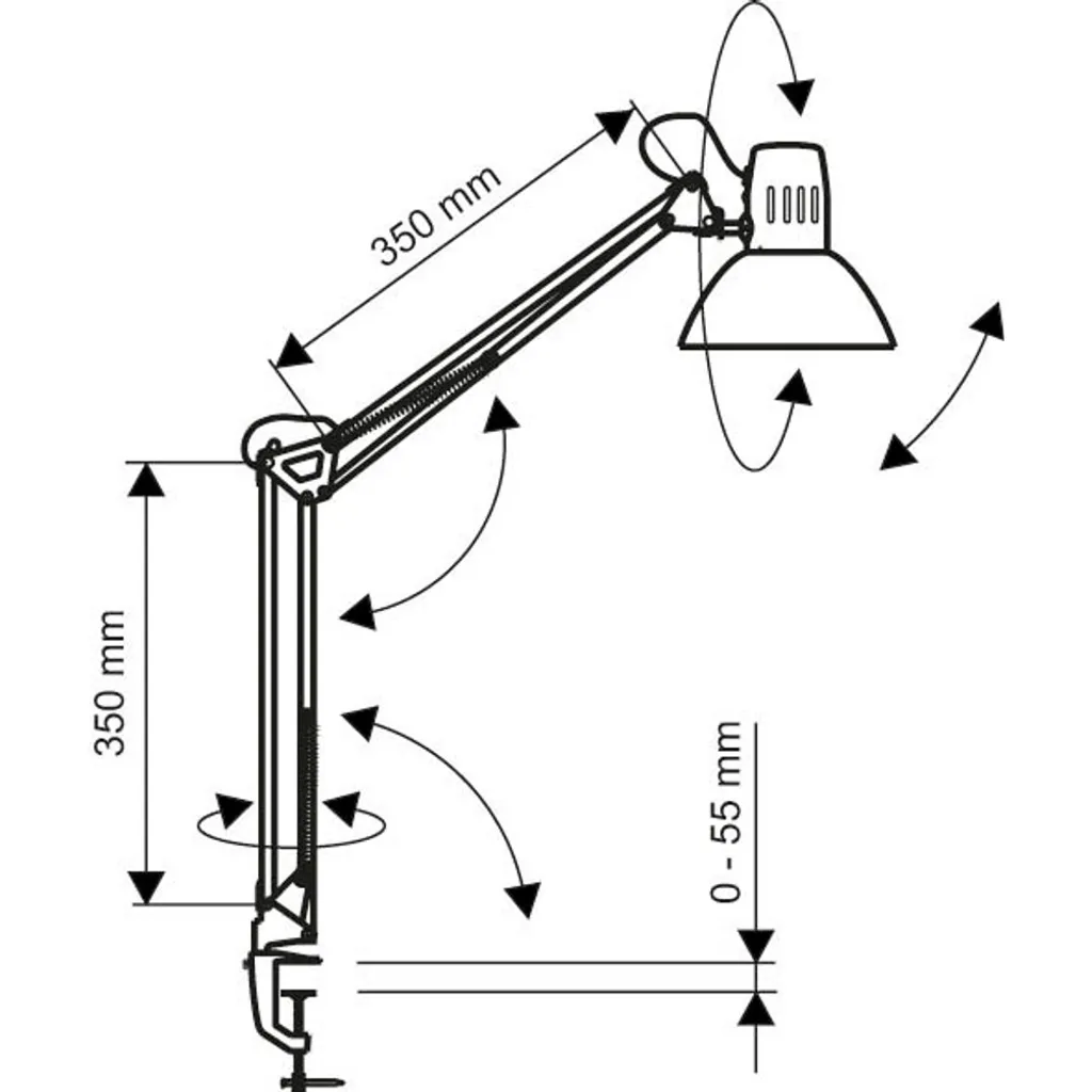 Lampe de bureau à pince articulée MAULstudy avec ampoule LED E27 - 4