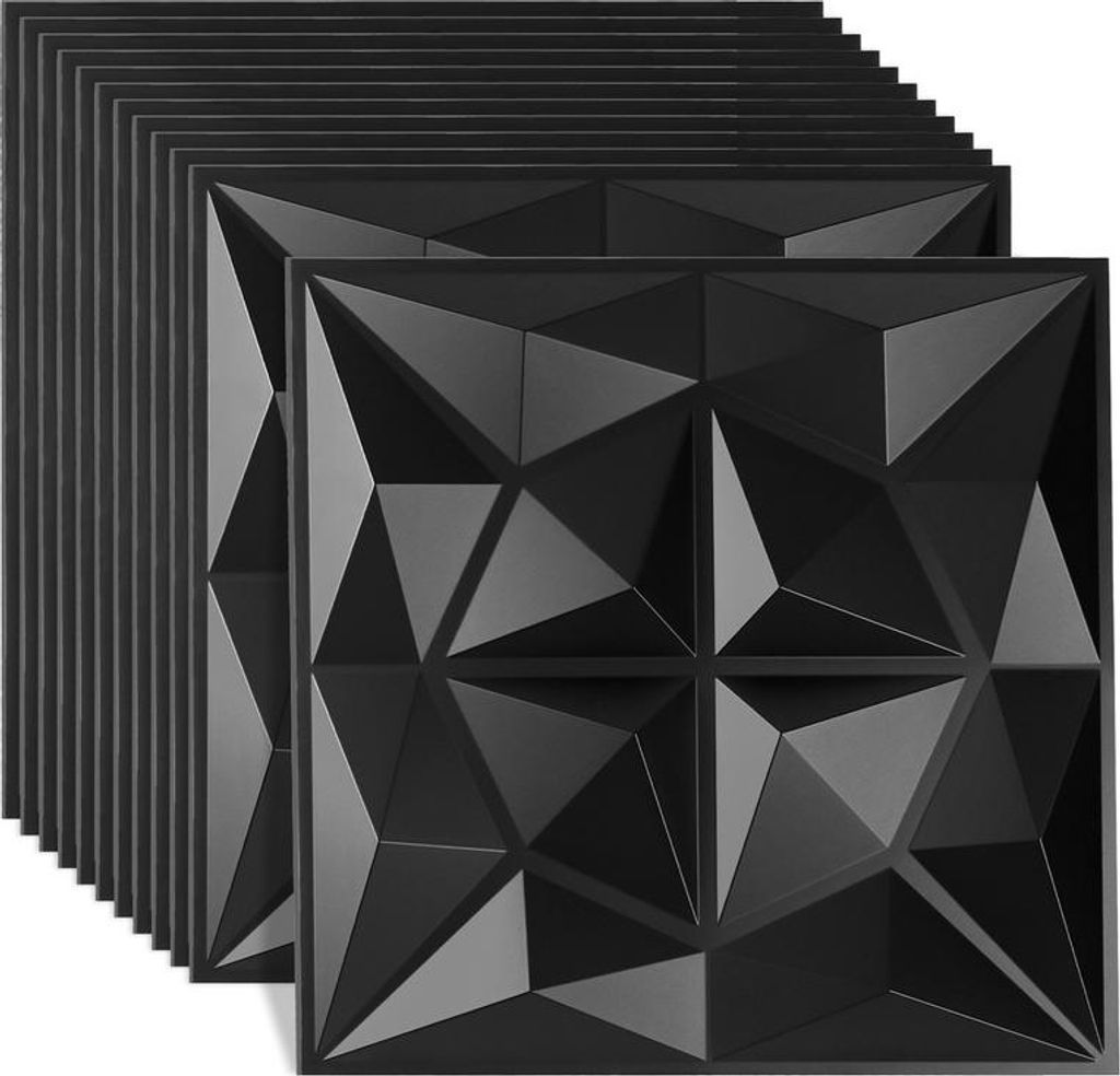 Aopunly 12pcs 3D Paneele Wandpaneele Polyvinylchlorid PVC – Verkleidung für Wand & Decke – 30x30 cm (0,9 m²) – Leicht, Flexibel & Einfach z...