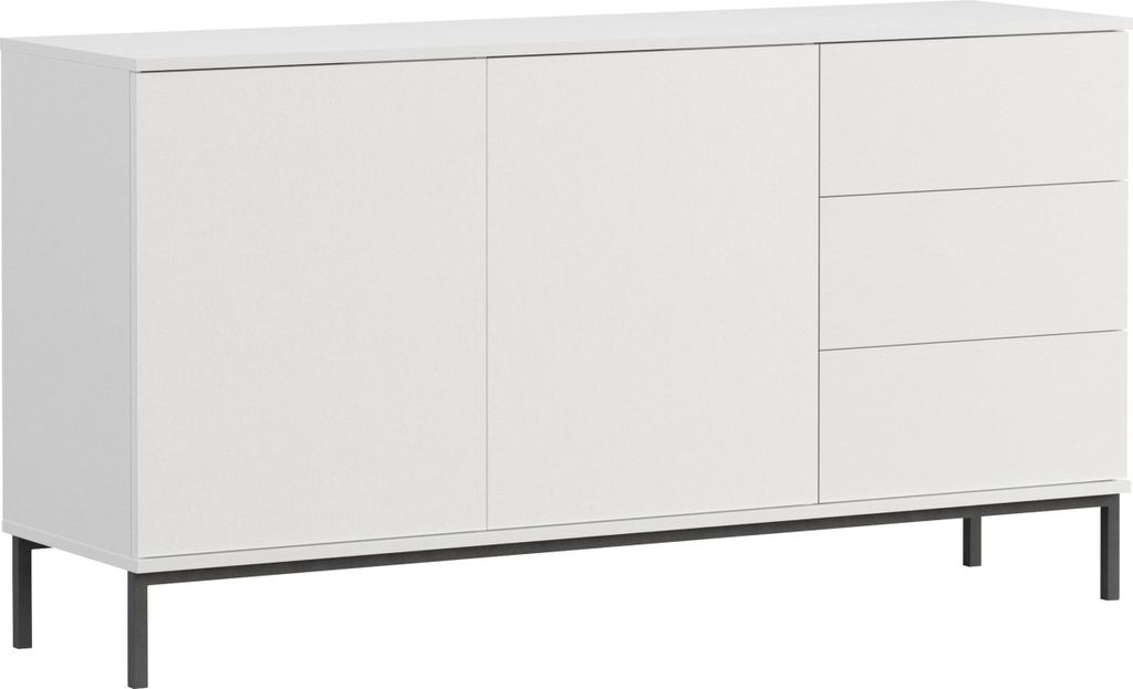 MIRJAN24 Kommode Querty 01 K2D3SZ, Loft Wohnzimmer Kolektion, Modern Highboard, Stilvoll Sideboard (Farbe: Weiß)