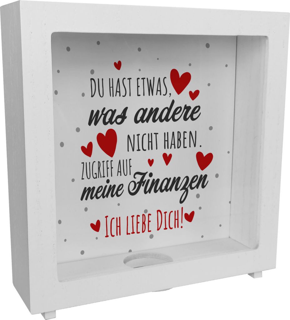 Du hast Zugriff auf meine Finanzen Rahmen Spardose aus Holz