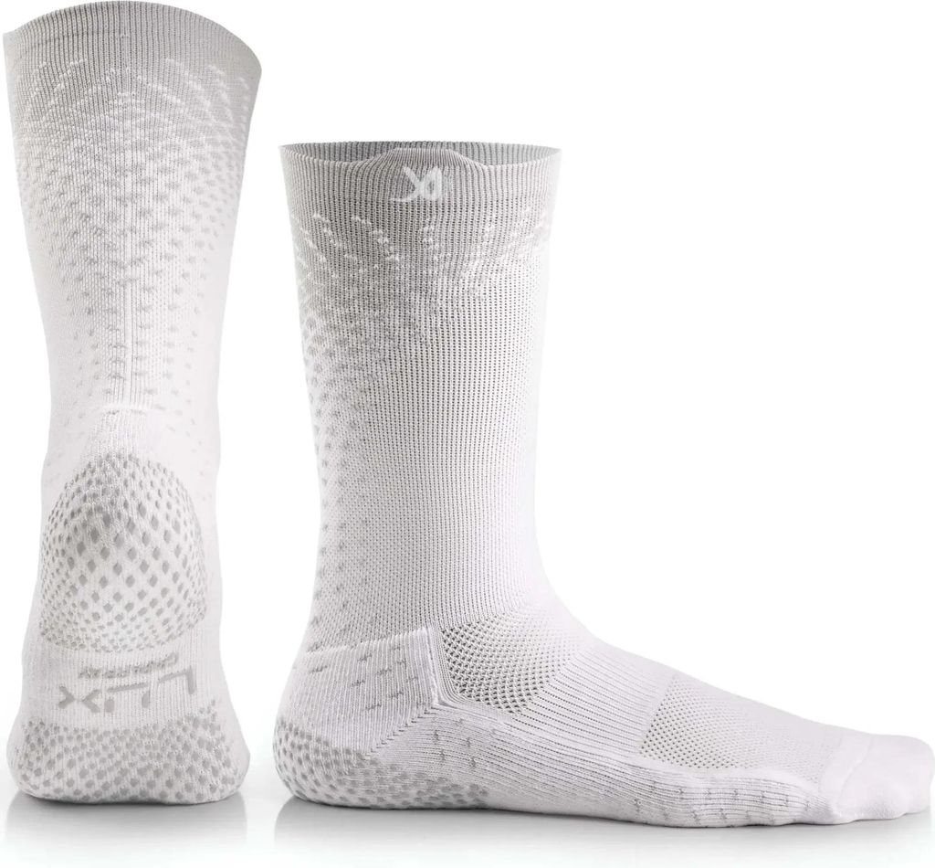 LUX ProCleat Performance Grip Socken – Wadenlang – Weiß – Erwachsenengröße (EU 39–46 / US 6–11,5) – Rutschfeste Stollensocken für F...