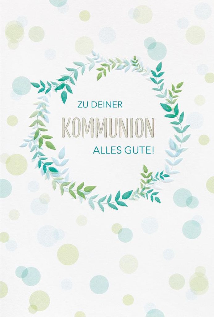 Kommunion unverpackte Glückwunschkarte mit Umschlag Alles Gute zu deiner Kommunion