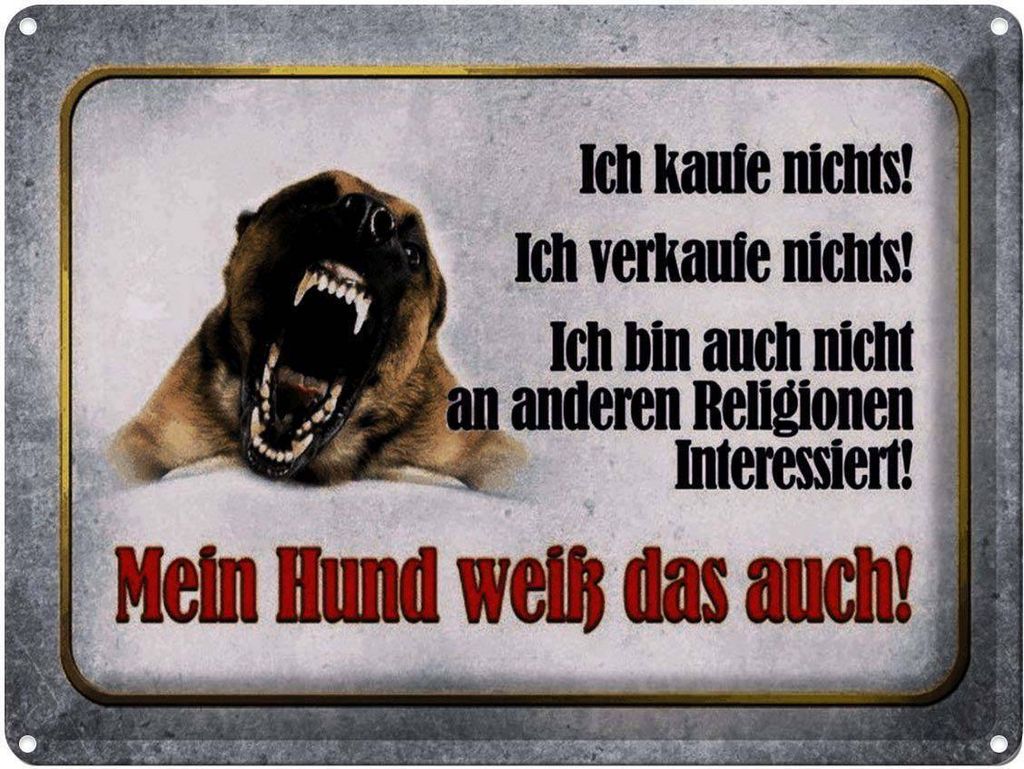 vianmo Blechschild 30x40 cm kaufe nichts mein Hund weiß