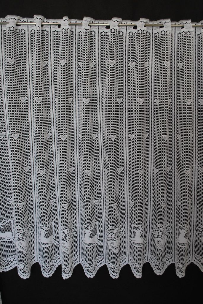 Gardinen Kranzusch Scheibengardine Hirsch und Herz 90x50 cm H/B weiß Bistrogardine Vorhang Küche 1er Pack