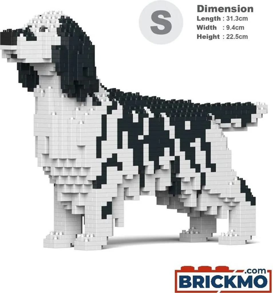 Statue Chien Incassable Setter Anglais JEKCA en Briques à Visser 3D