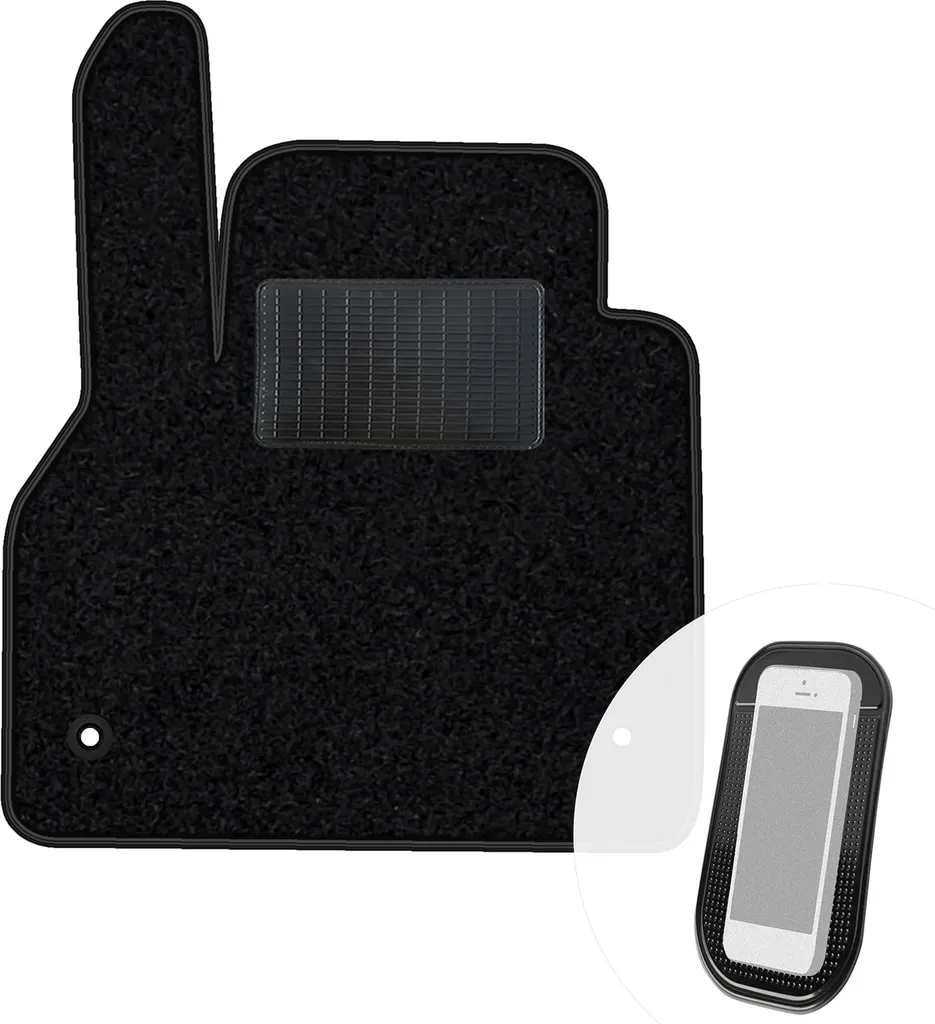 moto-MOLTICO tappetino conducente auto velours lato conducente tappetini auto nero tappetino conducente 1 pezzo adatto per Renault Kangoo II dal 2008