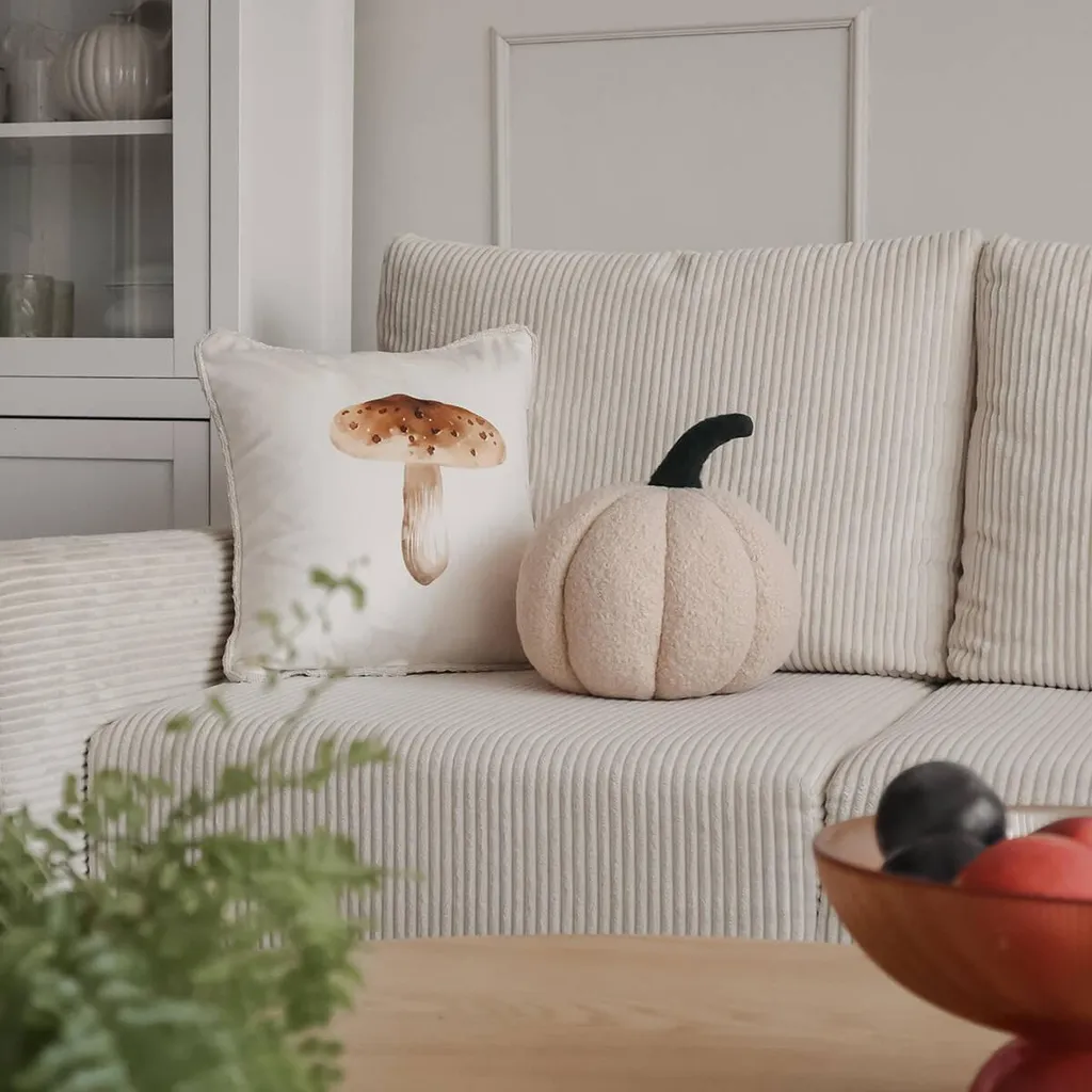Naqiuli Set Di 2 Federe Per Cuscino 45x45 Cm – Motivo Scacchi E Zucca Autunnale – Morbide E Traspiranti