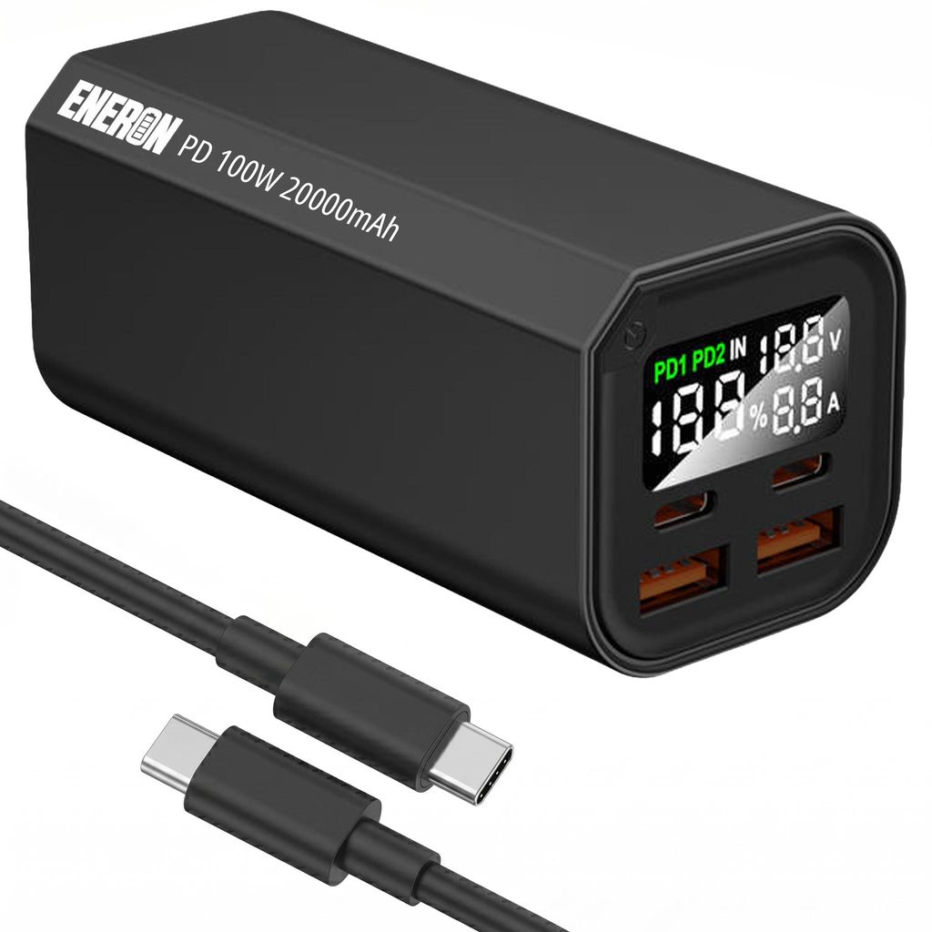 Batterie externe 20 000 mAh Chargeur rapide 100 W 2x USB-C Image du produit 