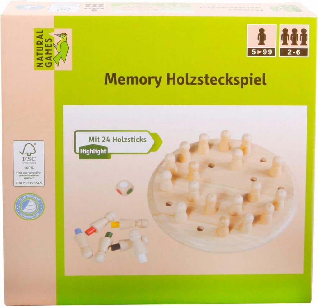 Natural Games Memory Holzsteckspiel Produktbild 