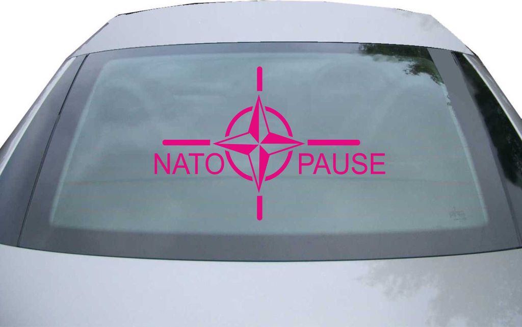 Indigos UG - Aufkleber Heckscheibe & Motorklappe DE2636 - pink - 600x400 mm - Nato pause - Nato break - Auto Scheiben Fenster Heckklappe Tuning Rac...