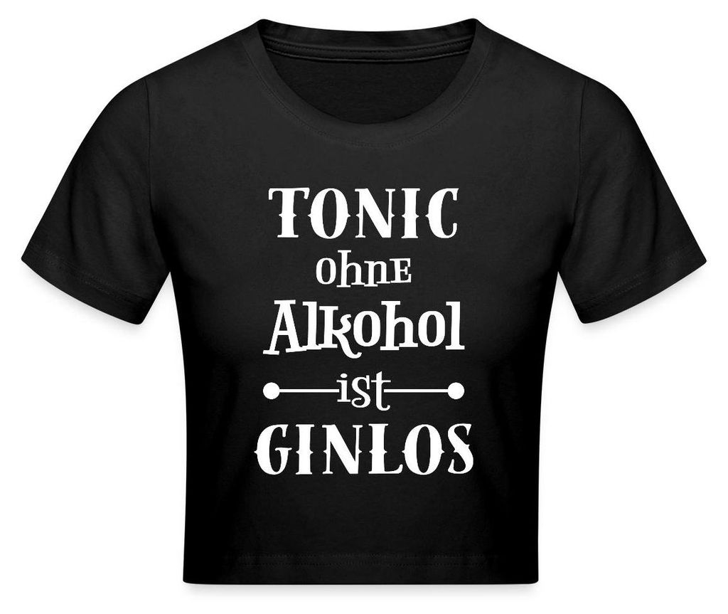 Spreadshirt Tonic Ohne Alkohol Ist Ginlos Crop Top, XS, Schwarz