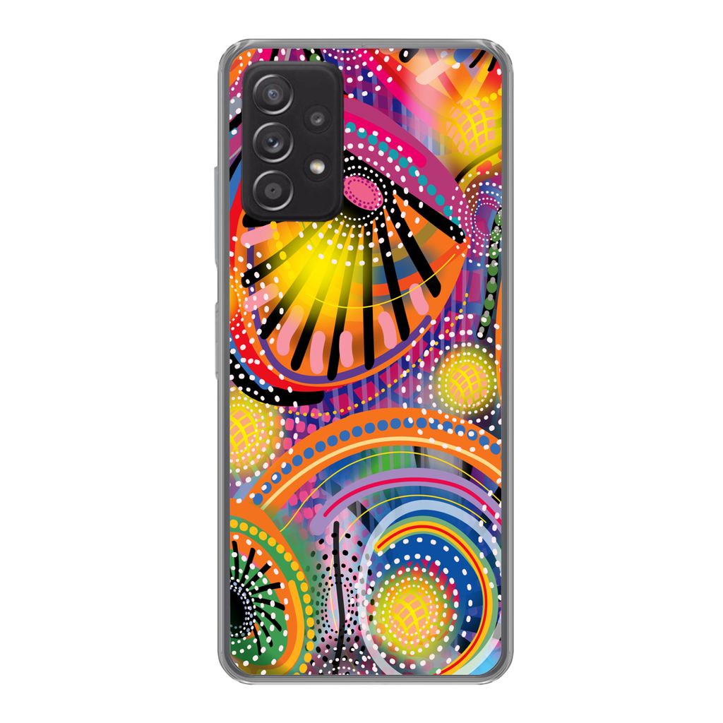 MuchoWow Handyhülle Schutzhülle Hülle für Samsung Galaxy A33 5G Formen - Kunst - Muster - Psychedelisch Silikon Softcase Handy Hülle - Karte...