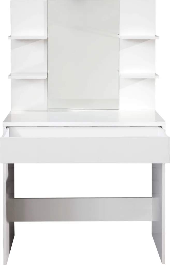 Meuble de rangement haut en mélamine blanche Basix pour salon et bureau