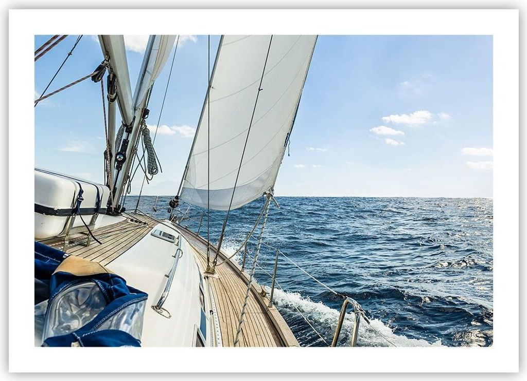 Poster - Poster ohne Rahmen - Meer Kreuzfahrt Segel - 70x50 cm - Wand Bild - Wanddeko - Wandbilder - Kunstposter - Wandposter - Bilder - Kunstdruck...