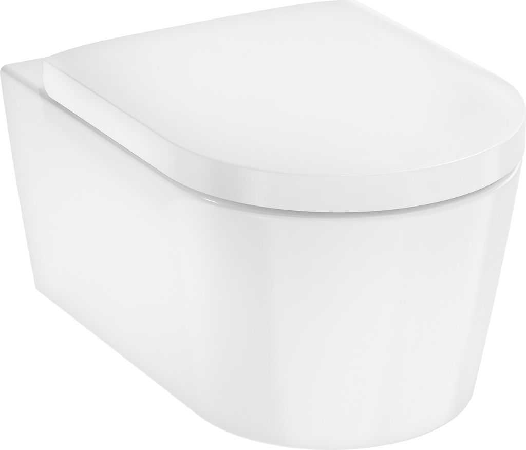 hansgrohe EluPura S Wand-WC Set 540 AquaFall Flush, inklusive WC-Sitz, HygieneEffect, Weiß, 62021450