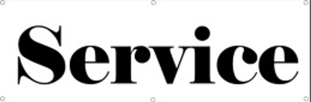 Werbeplane / Gerüstplane - p18 - Service - Plane - Banner 150cm x 50 cm - für Baustelle, Garten, Zaun oder Veranstaltung