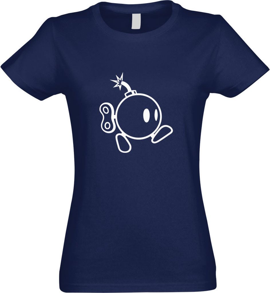 Kiwistar - T-Shirt tailliert - Damen - Navy - Bomber Running Bomb - mit Motiv Bedruckt - Funshirt Design - Sport - Freizeit - Damen - S