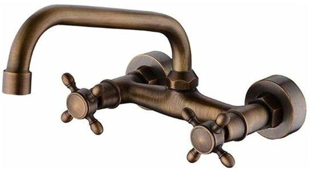 Retro-Design Wandmontage Wastafelkraan, Bronzefarbe, Europäische Version