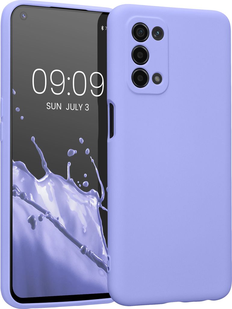 kwmobile Slim Case kompatibel mit Oppo A74 (5G) / A54 (5G) Hülle - Handyhülle aus Silikon in Pastell Lavendel