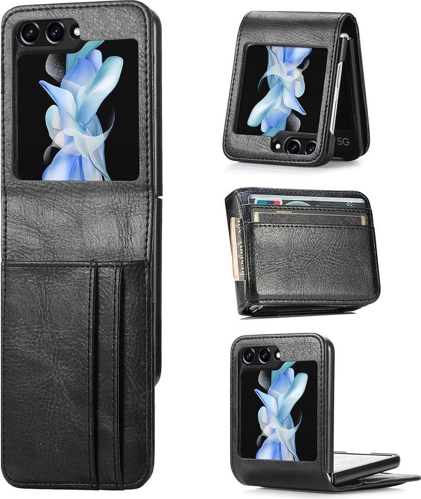 Conie Ultra Slim Klapp Tasche für Samsung Galaxy Z FLIP 6 schlanke Hülle Rundumschutz in Schwarz