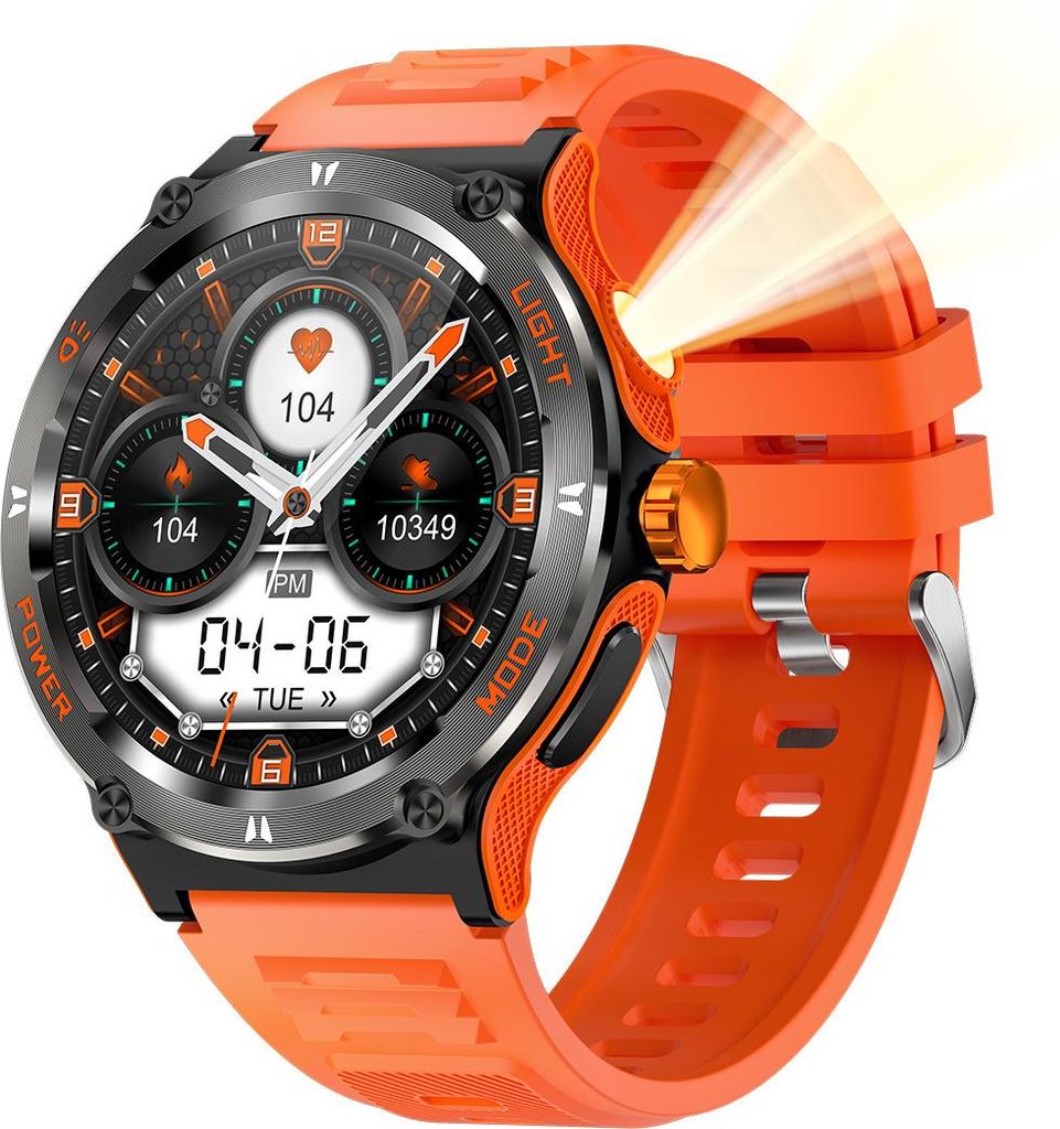 INF Smartwatch mit Fitness-Tracker, Herzfrequenz- und Schlafüberwachung Orange