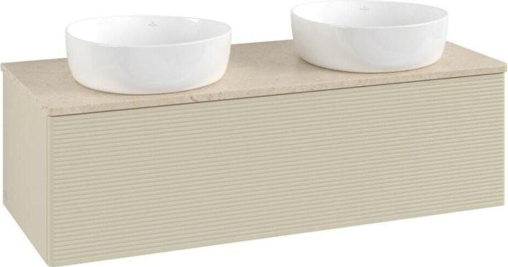 V&B Waschtischunterschrank mit Frontstruktur, mit Beleuchtung Antao 120x36x50cm, WBP botti., si Gr m Lac