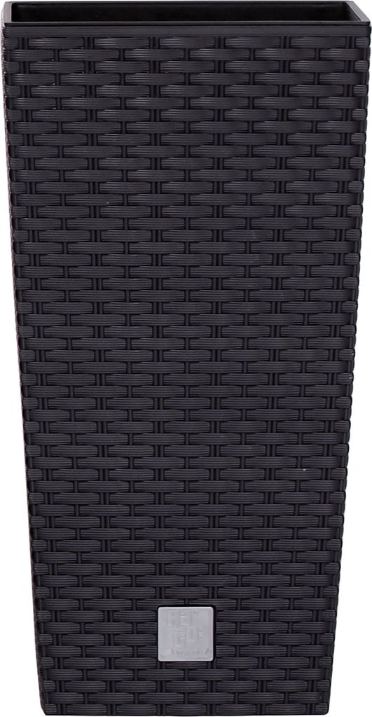 Pflanztopf aus Kunststoff, H 61 cm - Ø 32,5 cm wetterfest im stilvollen Rattan-Look - Pflanzsäule - Blumentopf - Blumenübertopf - Pflanzkübel