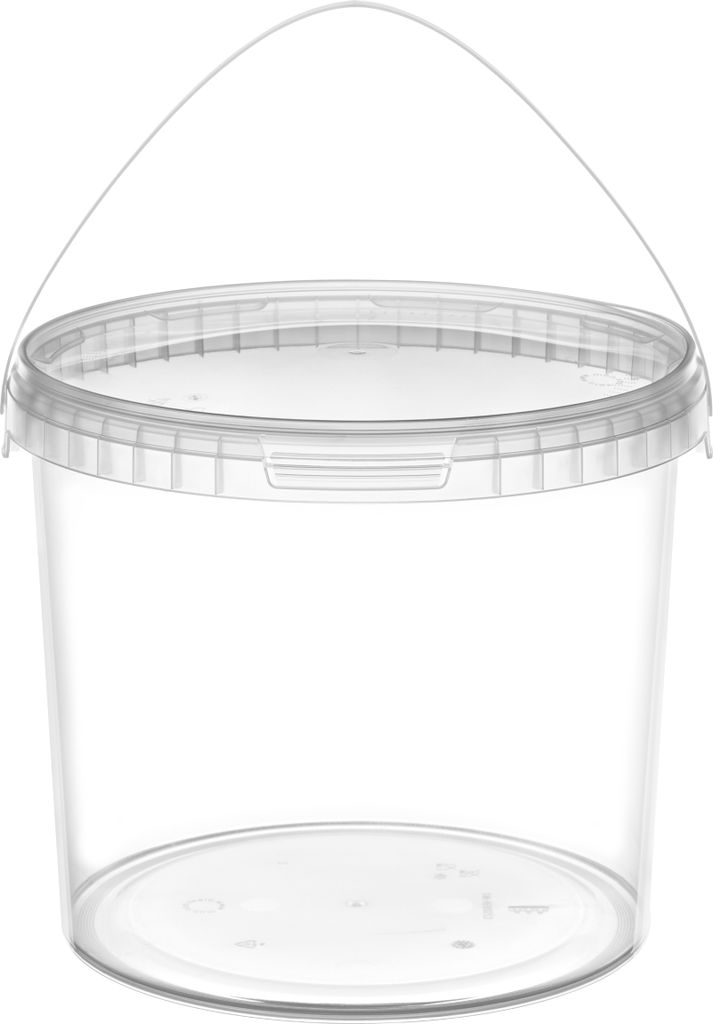 Garronda Eimer mit Deckel, 8 Liter, 20 Stück, für die Lagerung von Lebensmittel- und Chemischen Produkten Transparent GD-0072