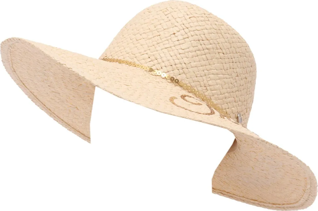 Cappello HAT YOU 5555AG Paillettes Gold Paglia Beige Donna Luxury Hat