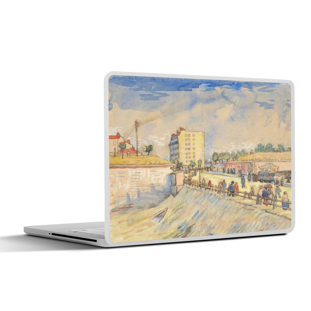 MuchoWow Laptop Aufkleber Sticker Cover Tor in den Verteidigungsanlagen von Paris - Vincent van Gogh 30x22 cm - Laptop-Sticker