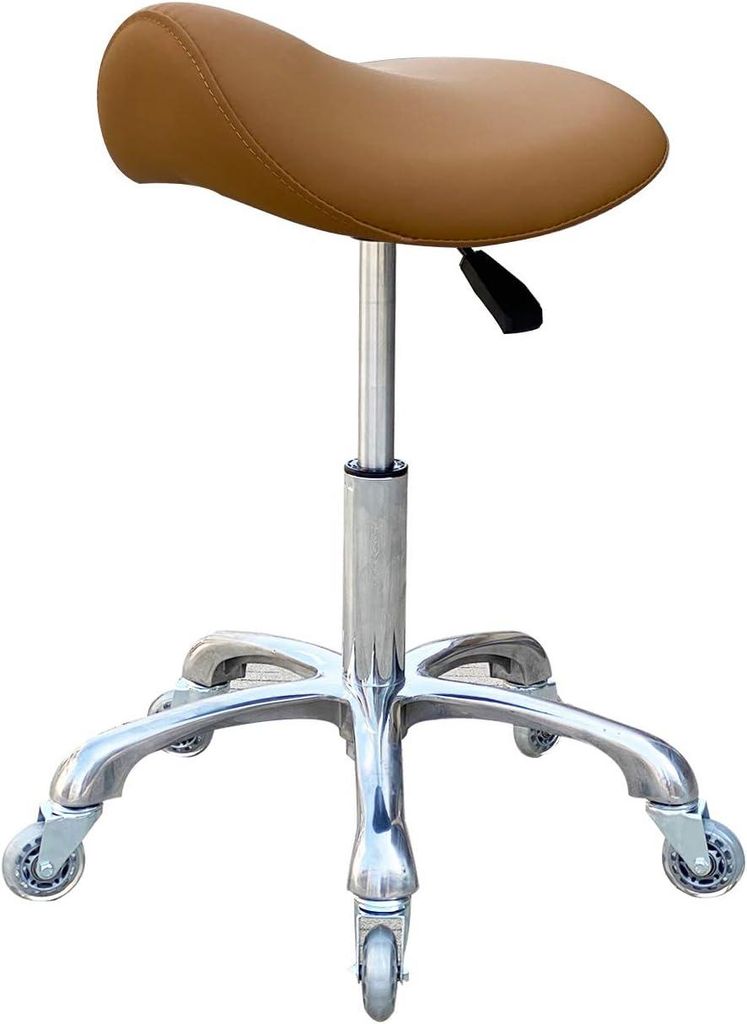 Frniamc Professionelle Sattelhockerräder, Ergonomische Schwenkhöhe verstellbare Klinik, Zahnarzt, Schönheitssalon, Tattoo, Büro (Kamel)