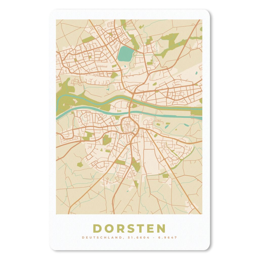 MuchoWow® Mauspad Mousepad Dorsten - Karte - Stadtplan - Produktbild 