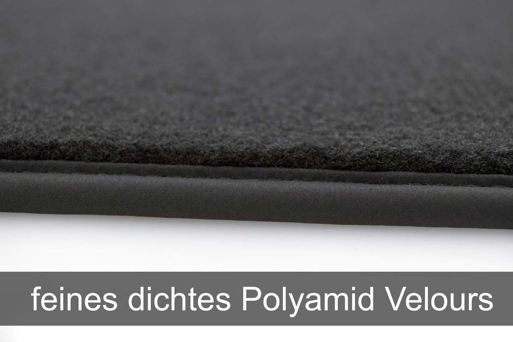 Fußmatten passend für Skoda Karoq ab 2017 Premiummatten Autoteppich Tuning  Style 4x Velours, Ziernaht Blau