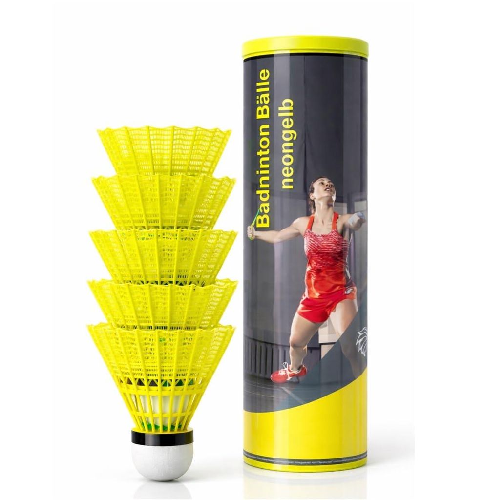 6x Federbälle gelb Badmintonbälle für Training & Wettkampf Badminton