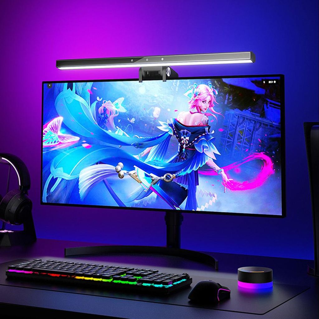 BlitzWolf BW-CML6 RGB Gaming Monitor Lichtleiste mit kabelloser Fernbedienung, dynamischer Aufnahme, stufenloser Dimmung/Farbtemperatur 2 Lichtqu...