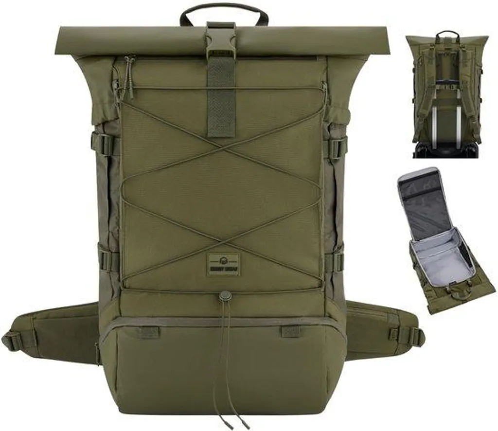 Sac à dos idéal excursions et voyages 48L - Vert et étanche avec roll-top
