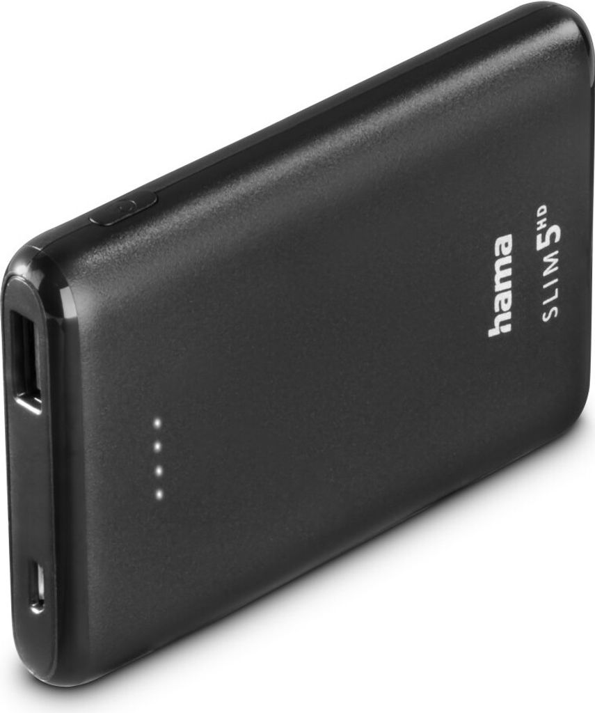 Power Pack "SLIM 5HD" 5000mAh, Ausgang: USB-A, Schwarz Produktbild 2