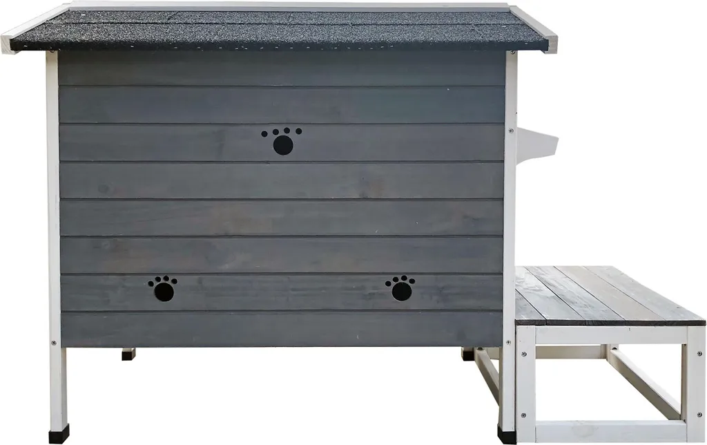 Maisonnette pour chat extérieure en bois avec pavillon et étage confort