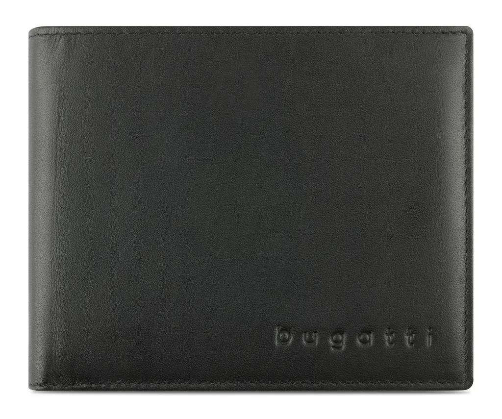 bugatti Portafoglio Uomo Slim Classic Black - Pelle Vera RFID Nero