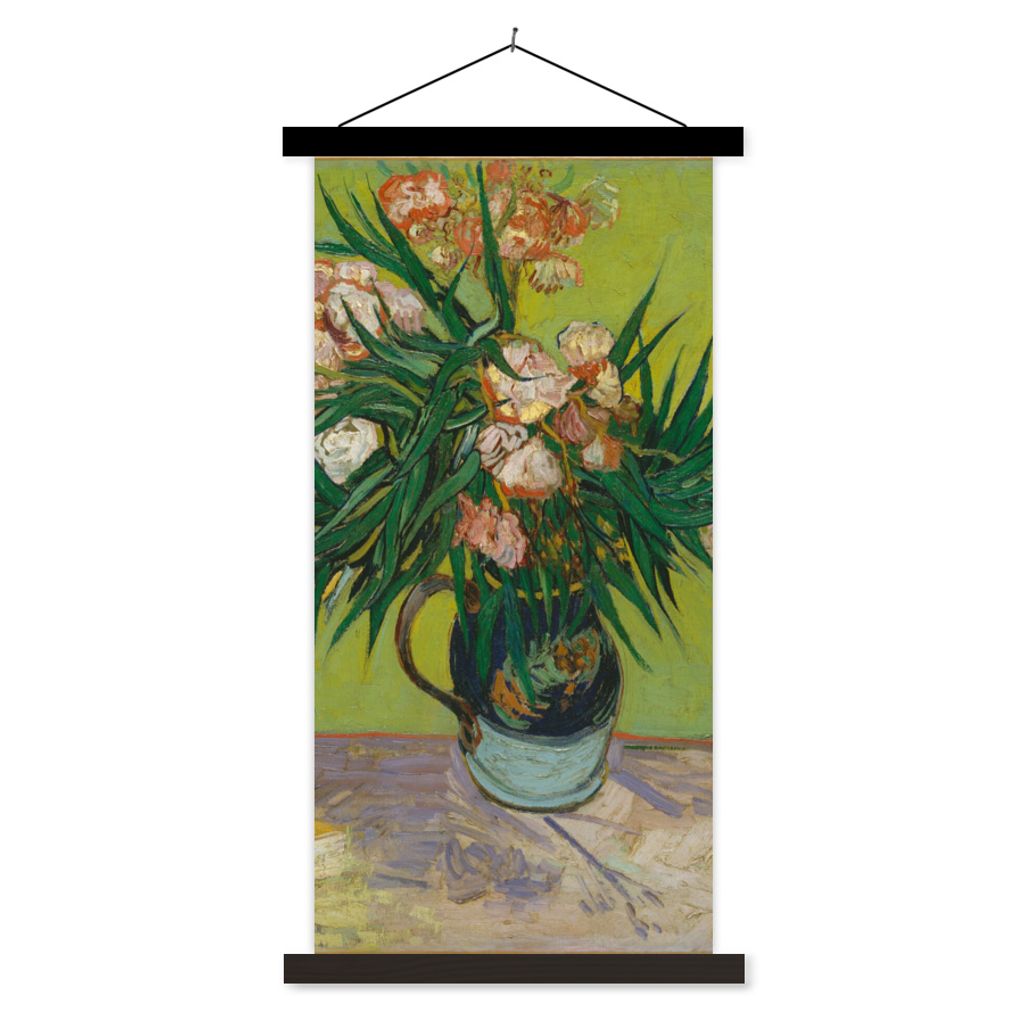 MuchoWow Textilposter Der Oleander - Vincent van Gogh 90x180 cm mit schwarzem Rahmen - Dekoration Wohnzimmer