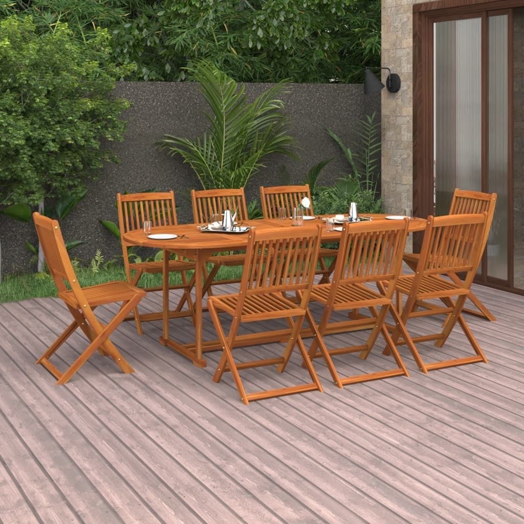 "Rabatt" 9-tlg. Garten-Essgruppe - mit tishe & Stuhl - 220x90x75 cm Massivholz Akazie - Lounge-Dining set CC3298