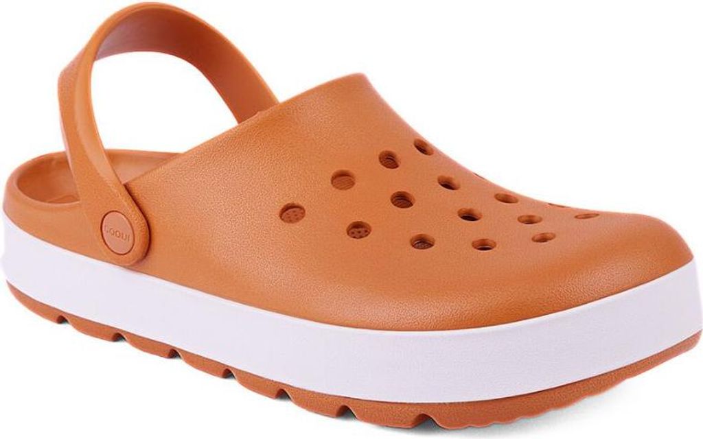 Schuhe COQUI Clogsy Niko Karamell Weiß Orange 42