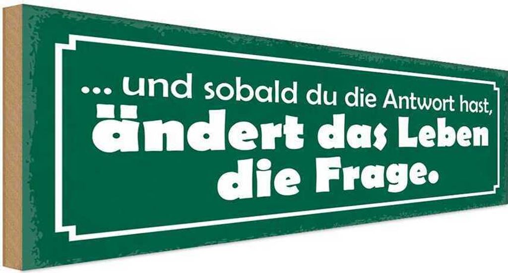 vianmo Holzschild 10x27 cm sobald Antwort ändert die Frage Produktbild 